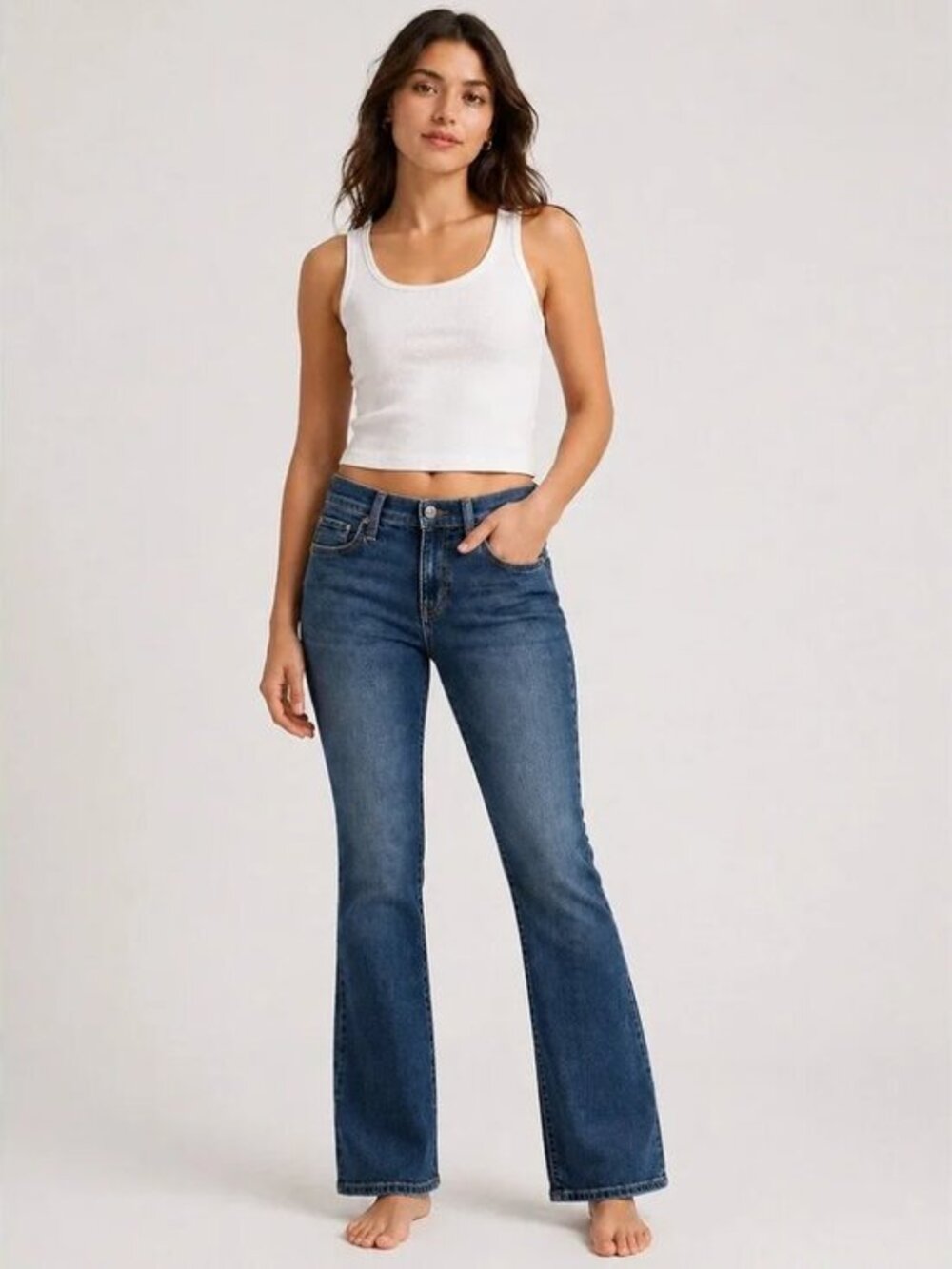 Gap Mid Rise Baby Boot Jeans Women's Size 32 / 14L Stretch Denim Bootcut Jeans